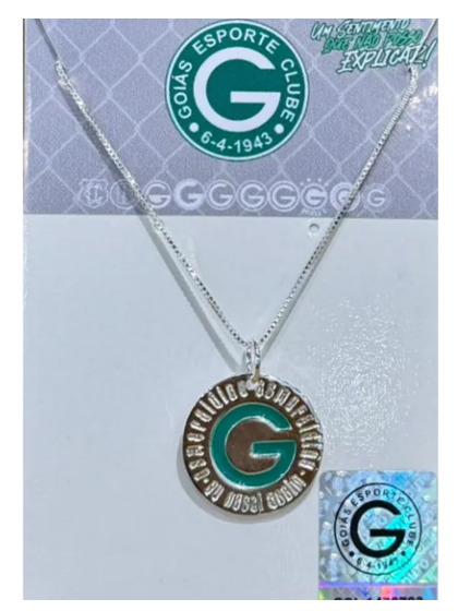 Colar Goiás Escudo Foleado Prata