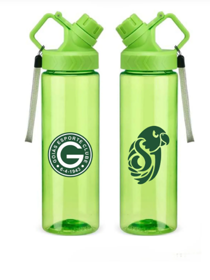 Squeeze Plástica Garrafa Goiás Verde Com Alça 500ml