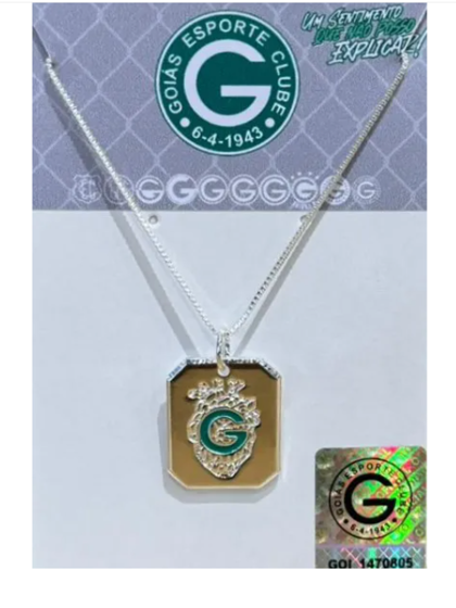 Colar Goiás Quadro Coração Foleado Prata