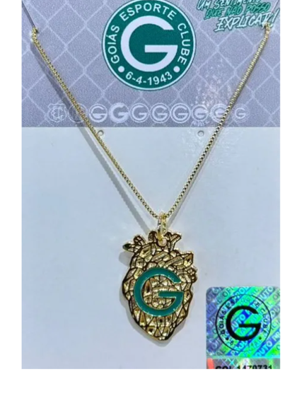 Colar Goiás Coração Foleado Dourado