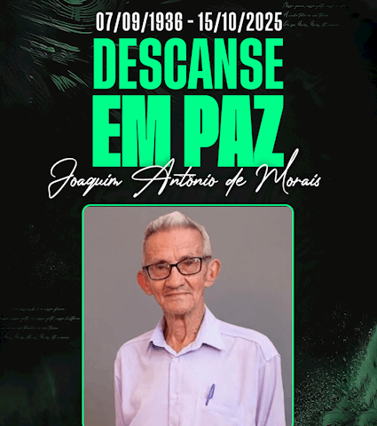 Nota de Falecimento - Joaquim Antônio de Morais