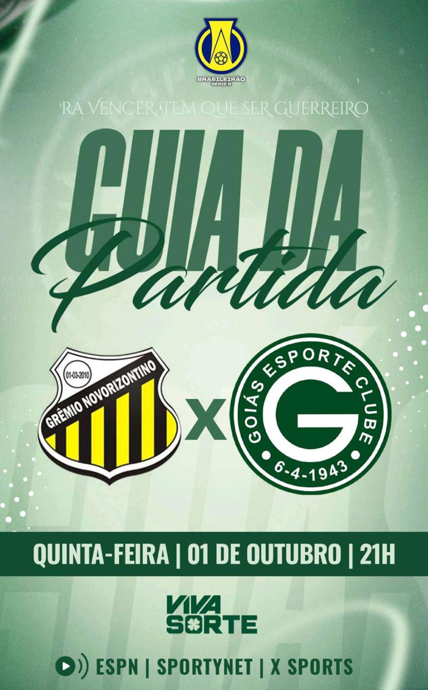 GRÊMIO NOVORIZONTINO x GOIÁS E.C | Guia da Partida em 1/outubro | Campeonato Brasileiro Série B