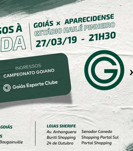 Ingressos à venda para Goiás x Aparecidense | Quartas de final | Jogo de volta