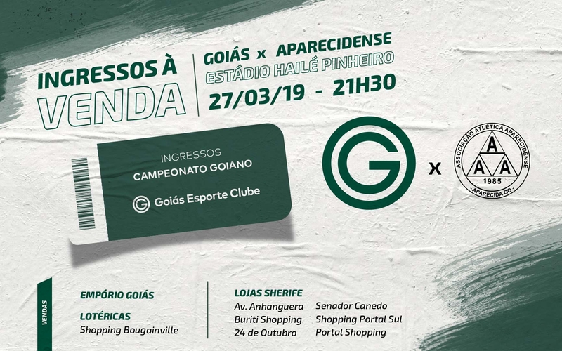 Ingressos à venda para Goiás x Aparecidense | Quartas de final | Jogo de volta