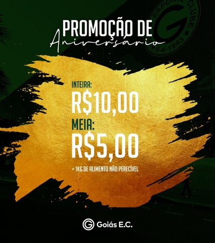 Com promoção, ingressos para o jogo de volta da semifinal do Goianão serão vendidos a partir desta quarta-feira (03)