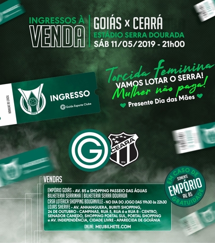Super promoção nos ingressos para Goiás x Ceará | Série A 2019