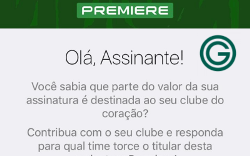 Passo a passo para contribuir com o Goiás no Premiere Play