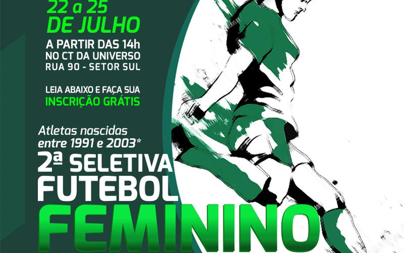 Goiás reabre inscrições para futebol feminino
