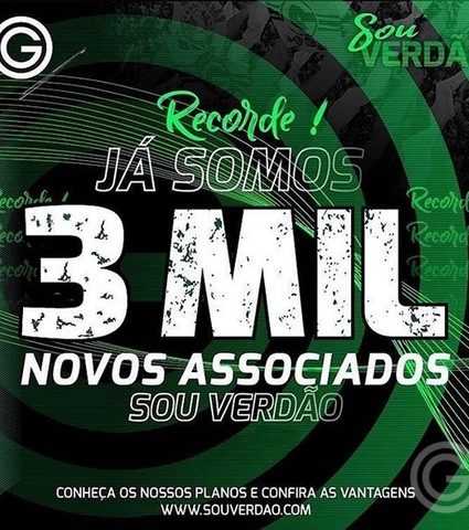 Já somos 3 mil novos associados no Sou Verdão 