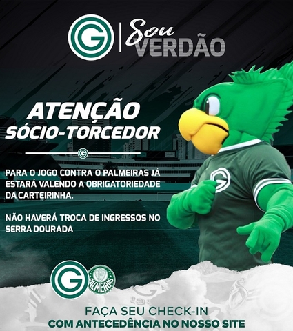 Sócio Sou Verdão: Check-in aberto para Goiás x Palmeiras