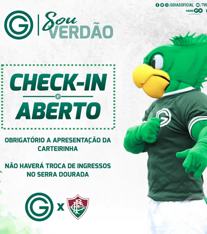  Sócio Sou Verdão: Check-in aberto para Goiás x Fluminense 