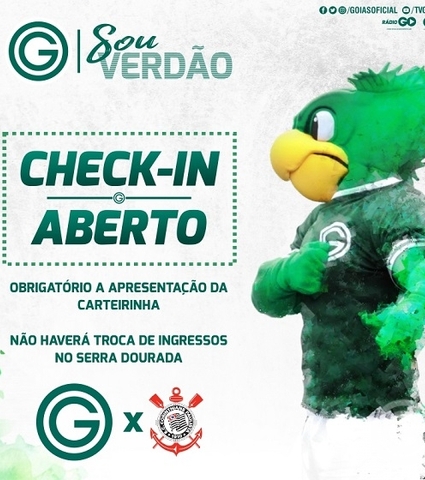 Sócio Sou Verdão: Check-in aberto para Goiás x Corinthians