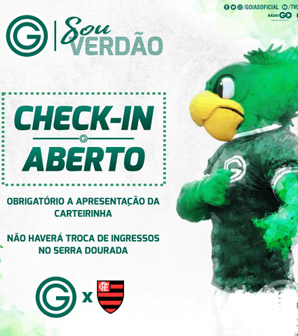 Sócio Sou Verdão: Check-in aberto para Goiás x Flamengo