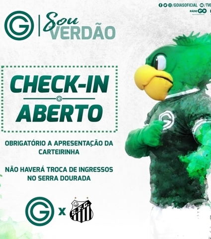 Sócio Sou Verdão: Check-in aberto para Goiás x Santos