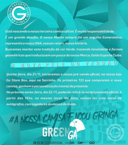 Lançamento da terceira camisa