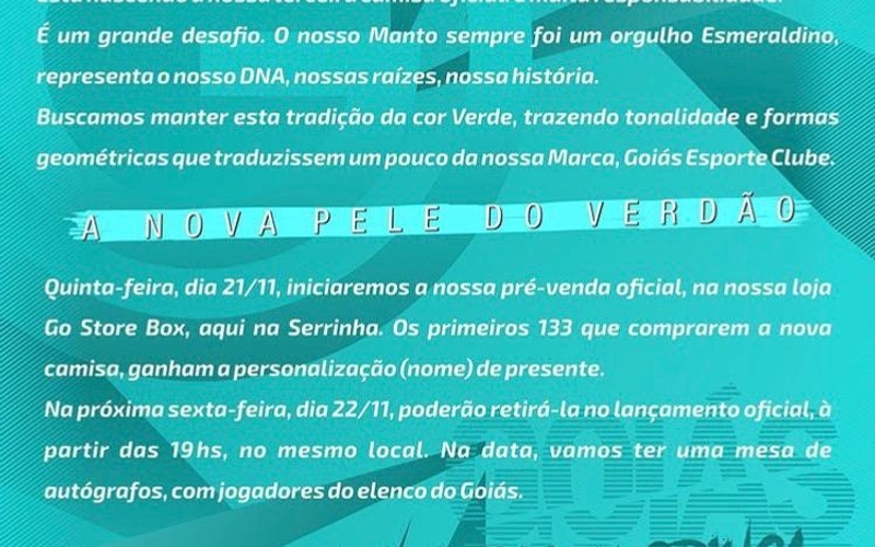 Lançamento da terceira camisa