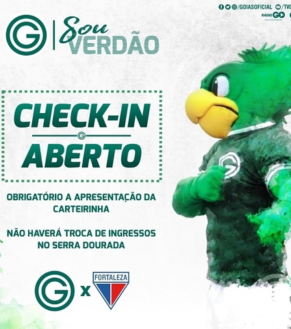Sócio Sou Verdão: Check-in aberto para Goiás x Fortaleza