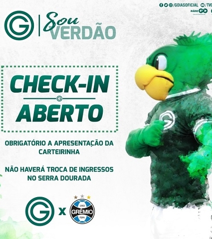 Sócio Sou Verdão: Check-in aberto para Goiás x Grêmio