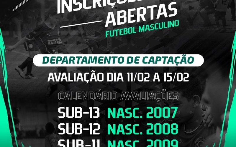 Avaliações para categorias Sub-11 | Sub-12 | Sub-13
