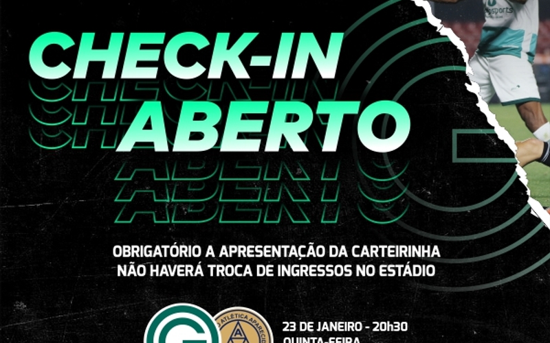 Sócio Sou Verdão: Check-in aberto para Goiás x Aparecidense