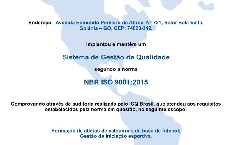 Goiás recebe o certificado NBR ISO 9001:2015