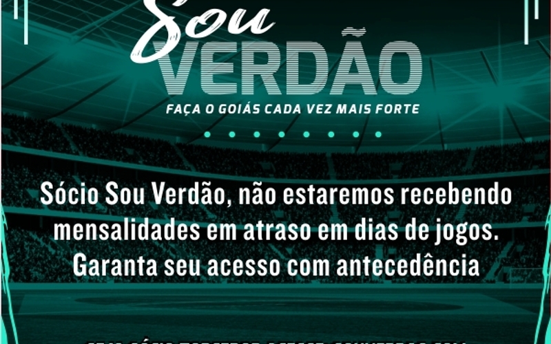 Sócio Sou Verdão: Não estaremos recebendo mensalidades em dias de jogos
