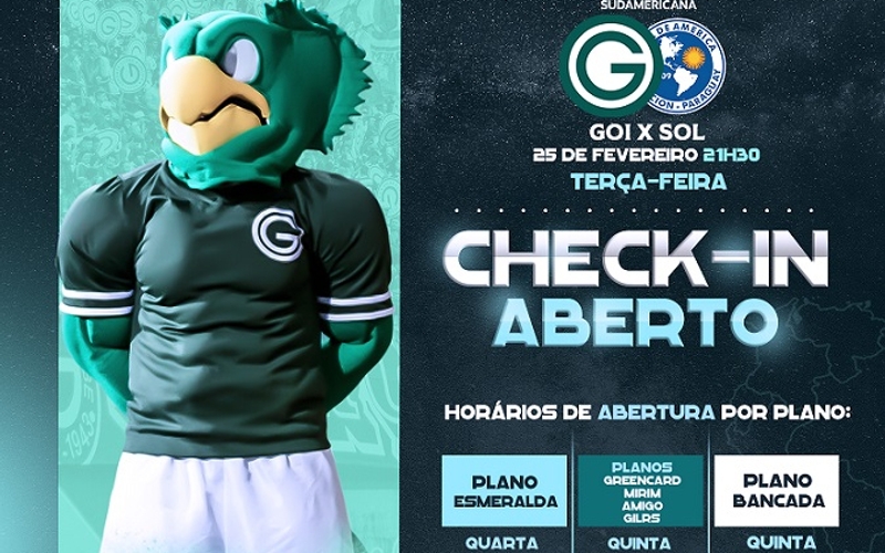 Sócio Sou Verdão: Sul-Americana | Check-in aberto para Goiás x Sol de América