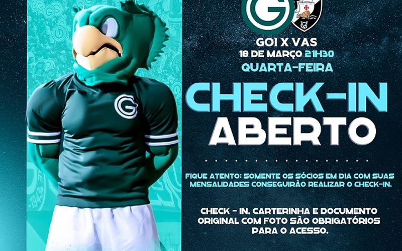 Sócio Sou Verdão: Check-in aberto para Goiás x Vasco