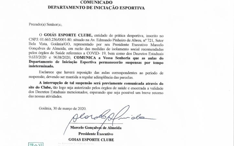 Aulas das Escolinhas continuam suspensas