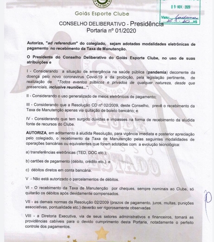 Portaria nº1/2020