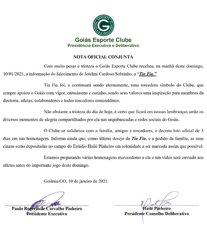 NOTA OFICIAL CONJUNTA