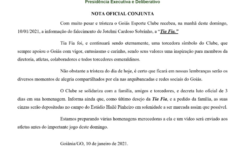 NOTA OFICIAL CONJUNTA