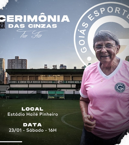 Goiás Esporte Clube realizará cerimônia para Tia Fia no Estádio Hailé Pinheiro