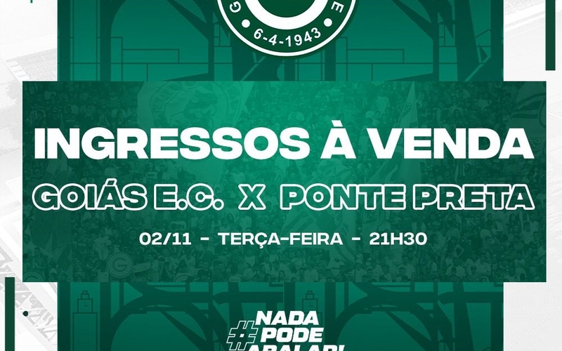 Venda de ingressos: Goiás x Ponte Preta