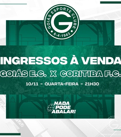 Venda de ingressos: Goiás x Coritiba