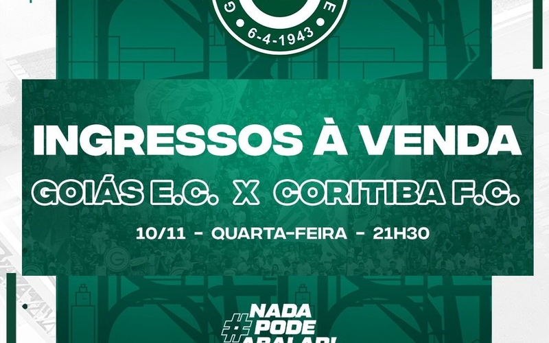 Venda de ingressos: Goiás x Coritiba