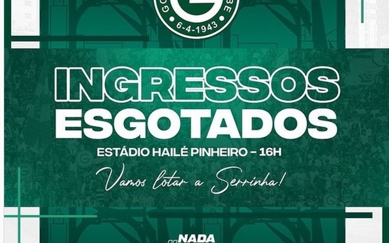 Ingressos esgotados para Goiás x Brusque