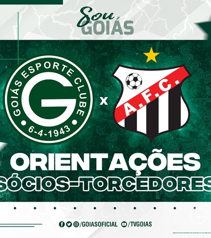 Orientações | Sócios-Torcedores | Goiás x Anápolis – Sábado 29/01/2022