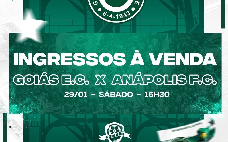 Ingressos à venda: Goiás x Anápolis