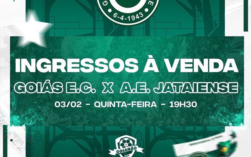 Ingressos à venda: Goiás x Jataiense