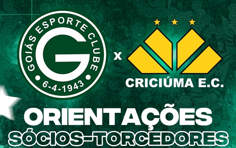 Goiás x Criciúma – Quinta 17/03/2022 - 21h30- Orientações Sócios-Torcedores