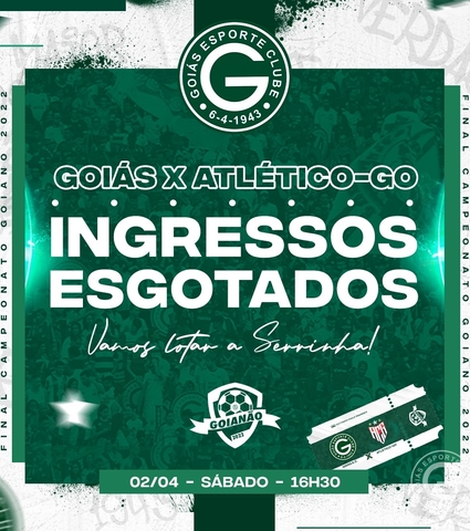 Ingressos esgotados para Goiás x Atlético