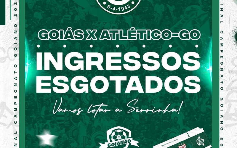Ingressos esgotados para Goiás x Atlético