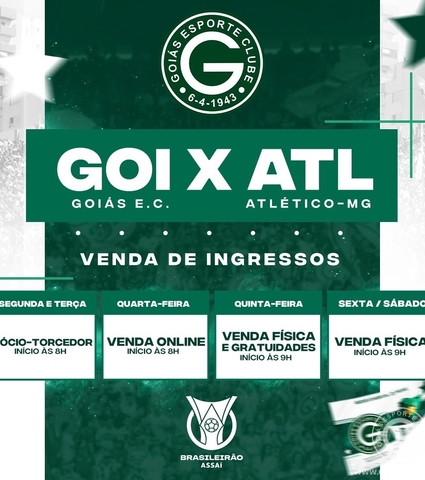 Ingressos: Goiás x Atlético Mineiro - 30/04/2022