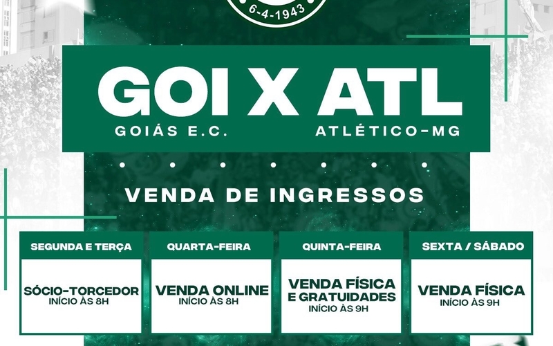 Ingressos: Goiás x Atlético Mineiro - 30/04/2022
