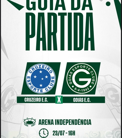 Cruzeiro x Goiás vai começar! Confira o Guia da Partida em 23/07/2023