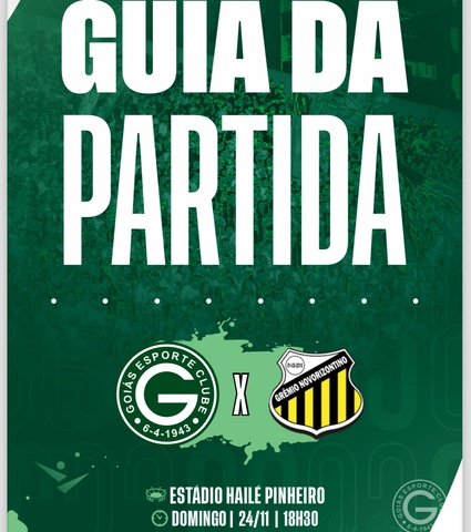 Goiás X Novorizontino vai começar! Confira o Guia da Partida em 24/11/2024