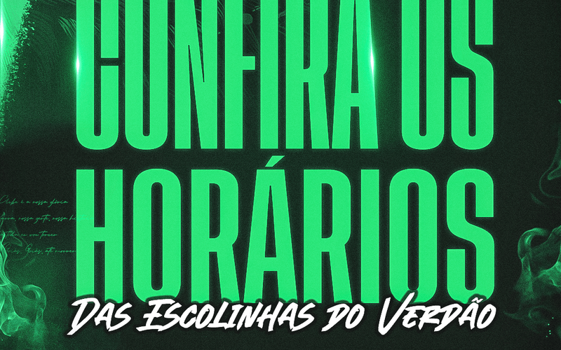 CONFIRA OS HORÁRIOS DAS TURMAS DE ESCOLINHA DO VERDÃO