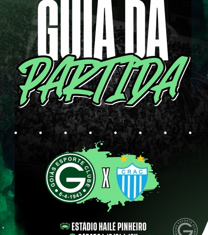 Goiás X Crac vai começar! Confira o Guia da Partida em 18/01/2025